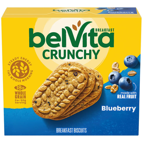belVita Breakfast Biscuits, Blueberry Flavor, 5 Packs (4 Biscuits Per Pack)