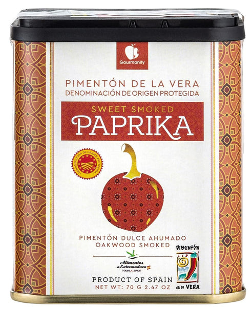 Gourmanity Spanish Sweet Smoked Paprika Powder Tin, Premium Oak Wood Smoked Seasoning