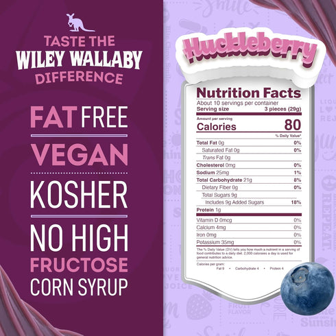 Wiley Wallaby Licorice 10 Ounce Classic Gourmet Soft & Chewy Australian Huckleberry Licorice Candy