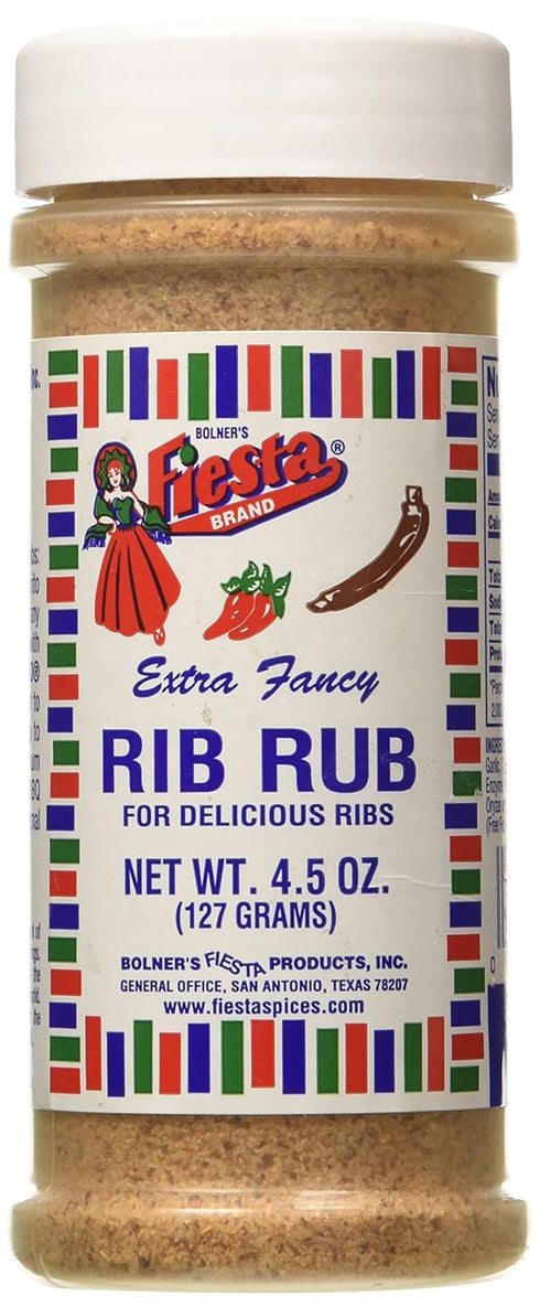 Bolner Fiesta Extra Fancy Rib Rub, 4.5 oz for Delicious Ribs