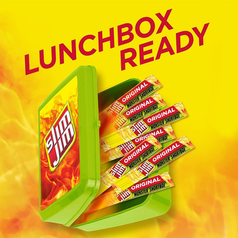 6g 0.97 oz. (36 Count) Slim Jim Monster Shortboi Smoked Meat Sticks, Original Flavor, Protein Per Stick, Snack Size