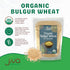 #1 2 LB 100% Organic Bulgur Wheat Fine - Non-GMO, Grown in USA, Natural Wheat Berries, Resealable Bag by Jiva Organics