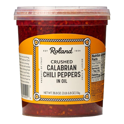 Roland Foods Crushed Calabrian Chili Peppers in Oil, Specialty Imported Food, 38.8