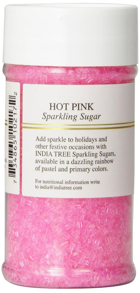 Pure Hot Pink Sparkling Sugar - Shimmery Sugar Sprinkles for Baking and Decorating, 3.5 Oz Jar (Pack of 1)