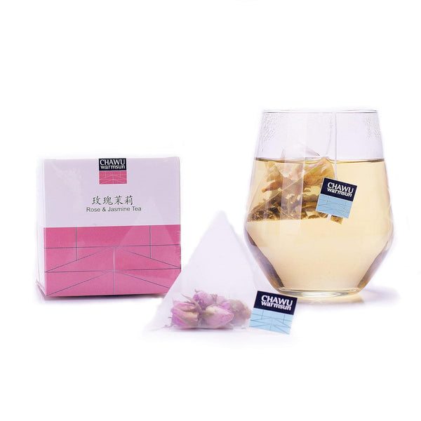 ChaWuWarmSun Rose & Jasmine Tea Bags, 16 Tea Bags, 8 Count/Box (Pack of 2)