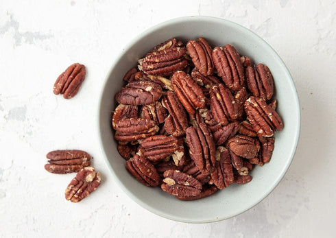 3 Food to Live Dry Roasted Pecan Halves with Himalayan Salt, Pounds Oven Roasted Lightly Salted Nuts, No Oil Added