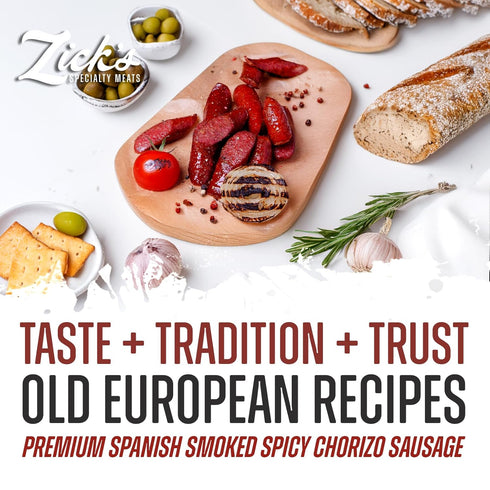 (8oz) Zicks Specialty Meats Spanish Chorizo Sausage | Healthy & Organic Spanish Chorizo | Premium Naturally Cured