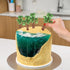 Gyufise 10 Pieces Plastic Green Palm Tree Coconuts Cupcake Toppers, Miniature Figurines for Cake Decorations