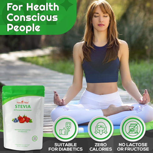 2:1 (1Lb/16OZ, Pack 3) Natural Mate Zero Calorie Sweetener - Organic Stevia Granular Powder Blended with Erythritol