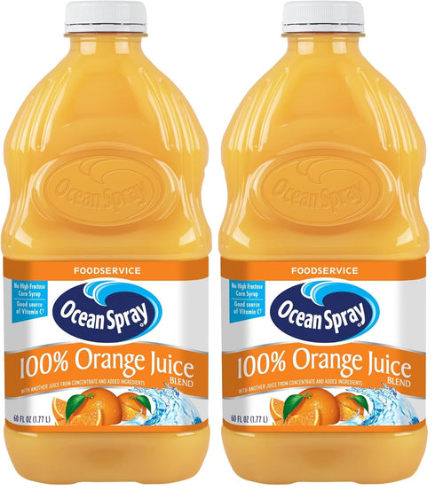 Ocean Spray 100% Orange Juice Blend Mixer Bottle, 60 Fl Oz (Pack