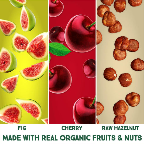 (16 1.4 OZ Happy Village Organic Fruit & Nut Bar, SWEET CHERRY | Gluten Free, No Refined Sugar, Kosher, Non-GMO, Vegan