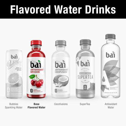 18 Oz (Pack 12) Bai Flavored Water, Zambia Bing Cherry, Antioxidant Infused Drinks, Fl