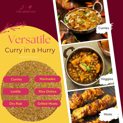 Organic Curry in a Hurry Seasoning Powder by Spice Hut - Salt-Free, Easy Masala Spice for Home Cooking, 2oz Pack