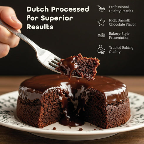 100% 16oz (2 Pack) (20%) Gefen Pure Premium Dutch Processed Cocoa Powder, | High-Fat Alkalized for Moist Baking & Rich