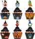 Halloween Cupcake Wrappers Set, 48 Pcs (24 Wrappers + 24 Toppers) for Spooky Gnomes Party Decorations