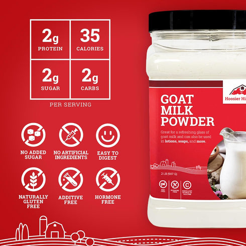 2LB (Pack 1) Hoosier Hill Farm Goat Milk Powder