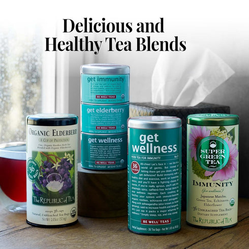 36 The Republic of Tea - Organic Elderberry Herbal Tea, Tea Bag Tin