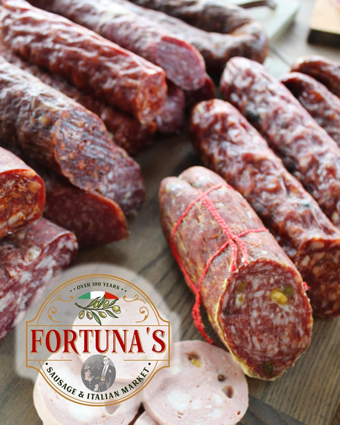 2 10oz Fortuna's Finocchiona Dry Salami - Nitrate-Free Artisanal Charcuterie with Natural Fennel - Gluten-Free
