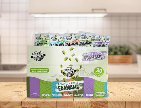 Urbani Pack, 11 0.9 oz 30 Far Field Crunchy Edamame Beans, Variety Low Calorie, Healthy Snack for Kids & Adults, g