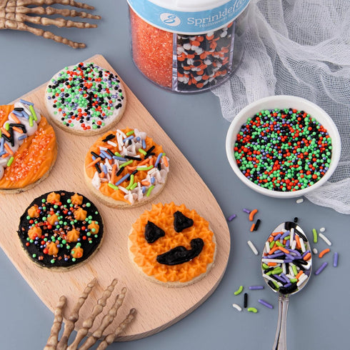 Sweets Indeed Halloween Sprinkles, Edible Sprinkle Mix, Pumpkin Jimmies, 6.45 ounces for Cake Decorations, Baking, Ice