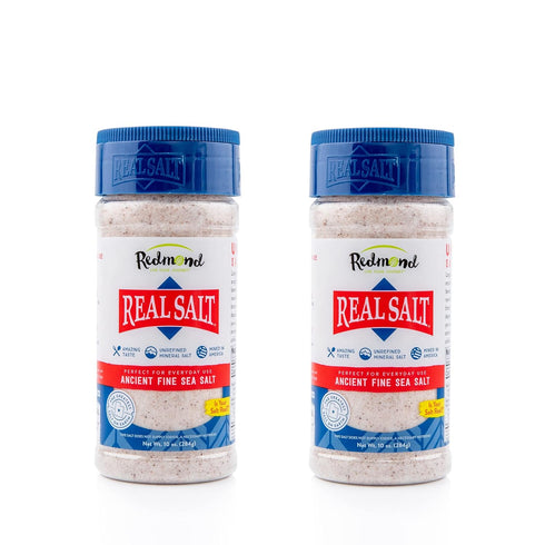 Redmond Real Sea Salt - Natural Unrefined Fine, 10 Ounce Shaker (2 Pack)