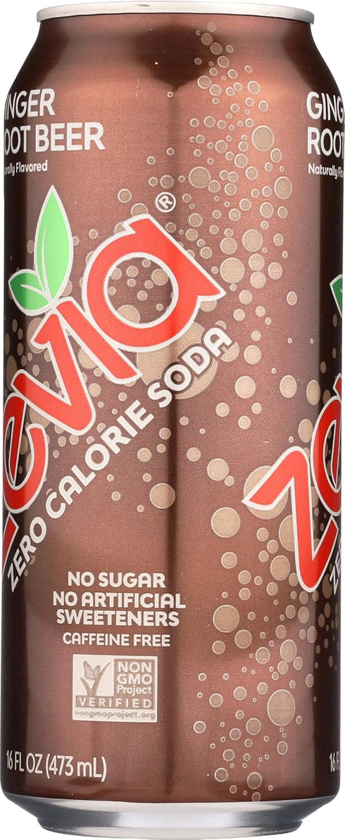 (12x16OZ Zevia Nat Ginger Root Beer )