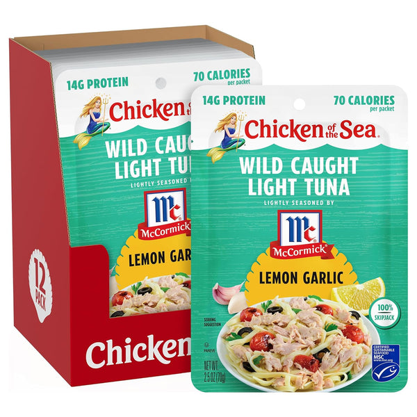 Chicken of the Sea Lightly Seasoned Lemon Garlic Wild Caught Light Tuna,