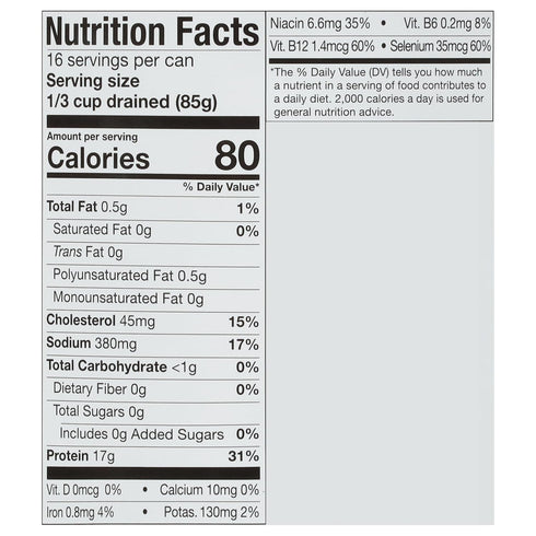 66.5 oz 17g Bumble Bee Chunk Light Tuna In Water, Bulk Food Service Can - Wild Caught Skipjack Tuna - Protein Per