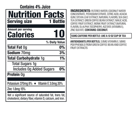 18 6 Pack Bai Antioxidant Infused Water Beverage, Molokai Coconut, with Vitamin C and No Artificial Sweeteners, Fluid