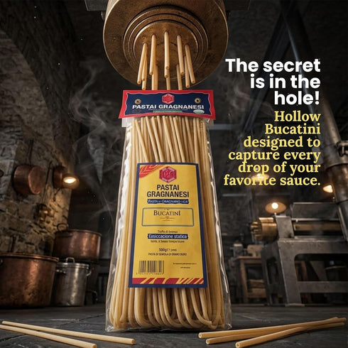Pastai Gragnanesi 17.6 oz (500g) Pack 4 Bucatini Pasta from Italy Organic Gragnano IGP, Authentic Italian Dry Pasta