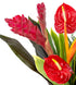Generic Fresh Orchids and Tropical Flower Bouquet, Red Anthuriums, Red Ginger, Heliconia, Mixed Foliage, Hawaiian