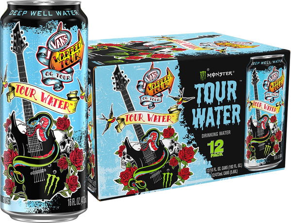Monster Tour Water by Monster Energy, Deep Well Water, 16oz (Pack of