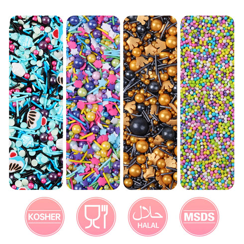 Sujoygar Sprinkles for Cookie Decorating, Food Grade, 50g/bottle, Edible Cake Decoration, Cupcake Toppers