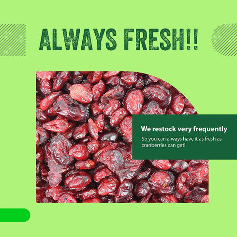 Dried Cranberries Original 3 Lbs (48 oz) Gluten & Peanut Free, Resealable Bag, Great for Salads and Cooking