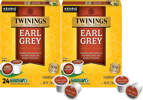 Twinings Earl Grey Black Tea K-Cup Pods for Keurig, 24 Count (Pack