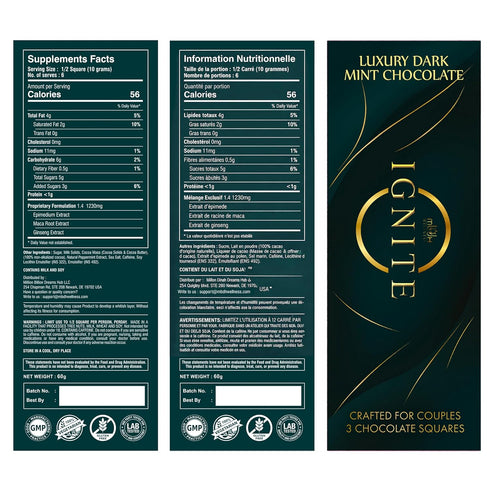 80% Pack 1 Ignite Mint Chocolate Bars Premium Mint-Infused Dark Chocolate for a Bold, Refreshing Flavor, Gluten-Free