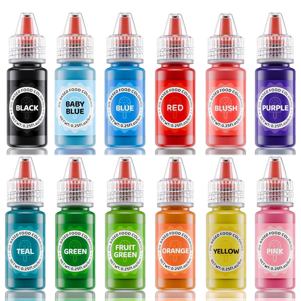 Oil Based Food Coloring for Chocolates - Jelife 12 Colors Oils Dye