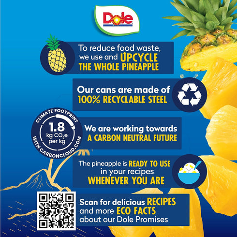 100% 15.25 Oz, 12 Count Dole Canned Fruit, Tropical Gold Pineapple Chunks in Pineapple Juice, Gluten Free, Pantry