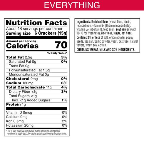 9.5oz Town House Pita Oven Baked Crackers, Party Snacks, Game Day, Everything Flavor Box