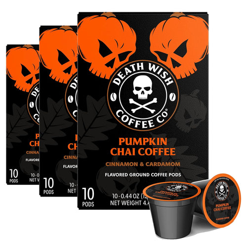 Death Wish Coffee, Pumpkin Chai Single-Serve Pods, 30 Count