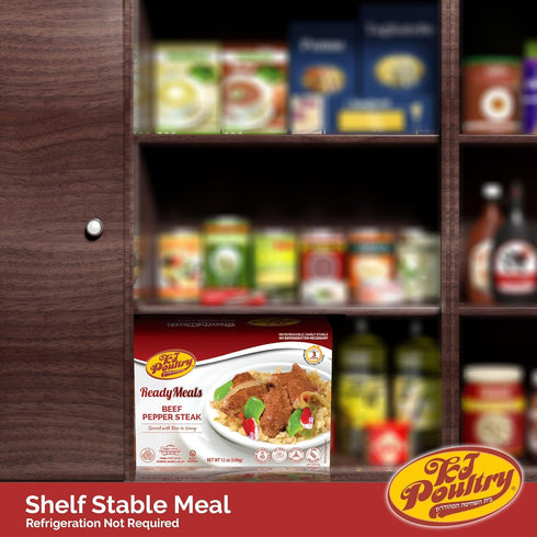 Kosher Beef Pepper Steak & Rice, MRE Meat Meals Ready to Eat (1 Pack) Fully Cooked, Shelf Stable Microwave Dinner