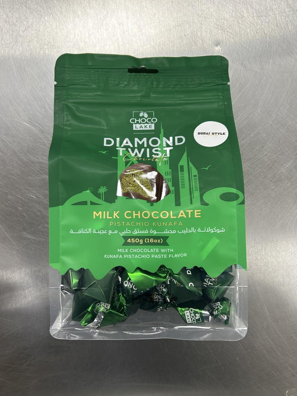 Generic Diamond Twist Pistachio Kunafa Dubai Chocolate Small Bars Packet Premium Middle Eastern