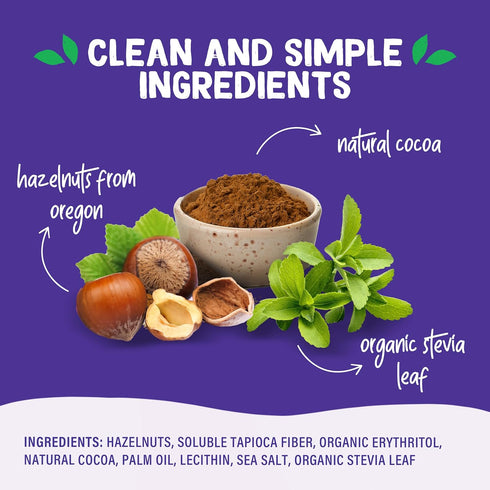 Pyure Keto Hazelnut Chocolate Spread, Sugar-Free, Low Carb, Vegan Nutella Alternative, 13 oz Jar