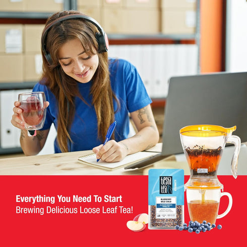 16oz Tiesta Tea Ultimate Live Loose Leaf Kit, Tea Starter Kit with High to Non-Caffeinated Blends, Hot & Iced Brews