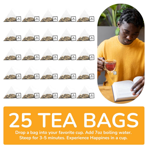 BREWIX Royal Orange Spice Black Tea, 25 Pyramid Tea Bags, Premium Black Tea with Orange and Spices