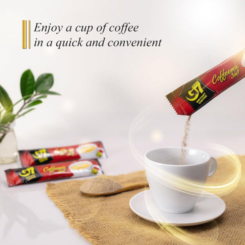 G7 3-in-1 (100 Trung Nguyen Instant Coffee - with NANO+ Technology, Roasted Ground Blend, Non-dairy Creamer & Sugar