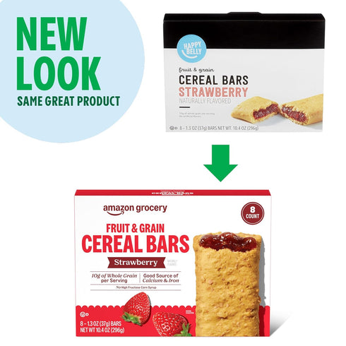 10.4 Oz, 8 Amazon Grocery, Fruit & Grain Cereal Bars, Strawberry, Ct
