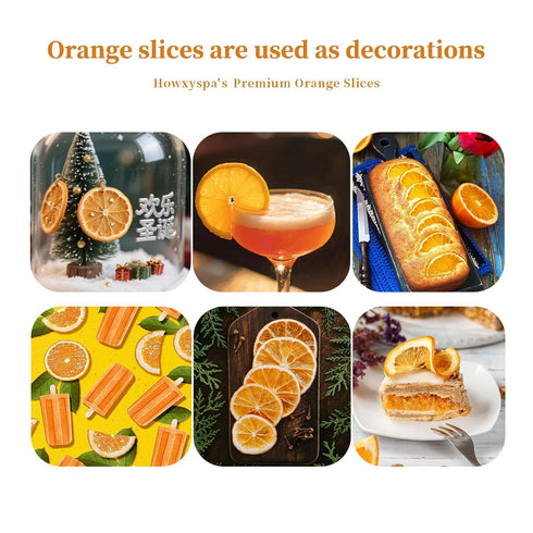 Howxyspa 3oz/85g Dried Orange Slices, Dehydrated Orange Slices for Cocktails