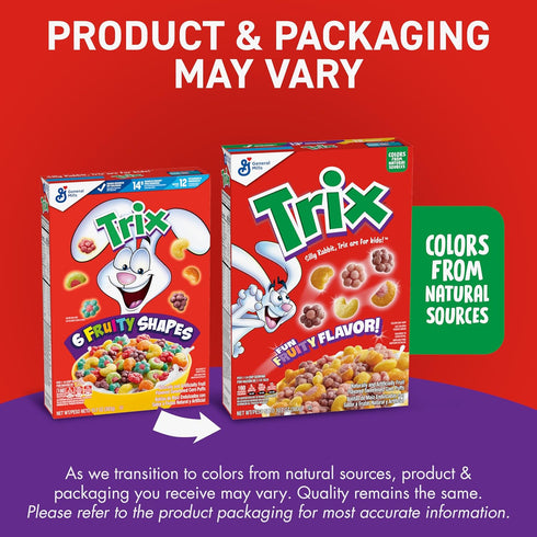 6 10.7 oz Trix Breakfast Cereal, Fruity Shapes, Made with Whole Grain