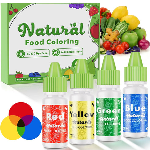 Natural Food Coloring - FD&C & Artificial Dye Free Formula Color 4